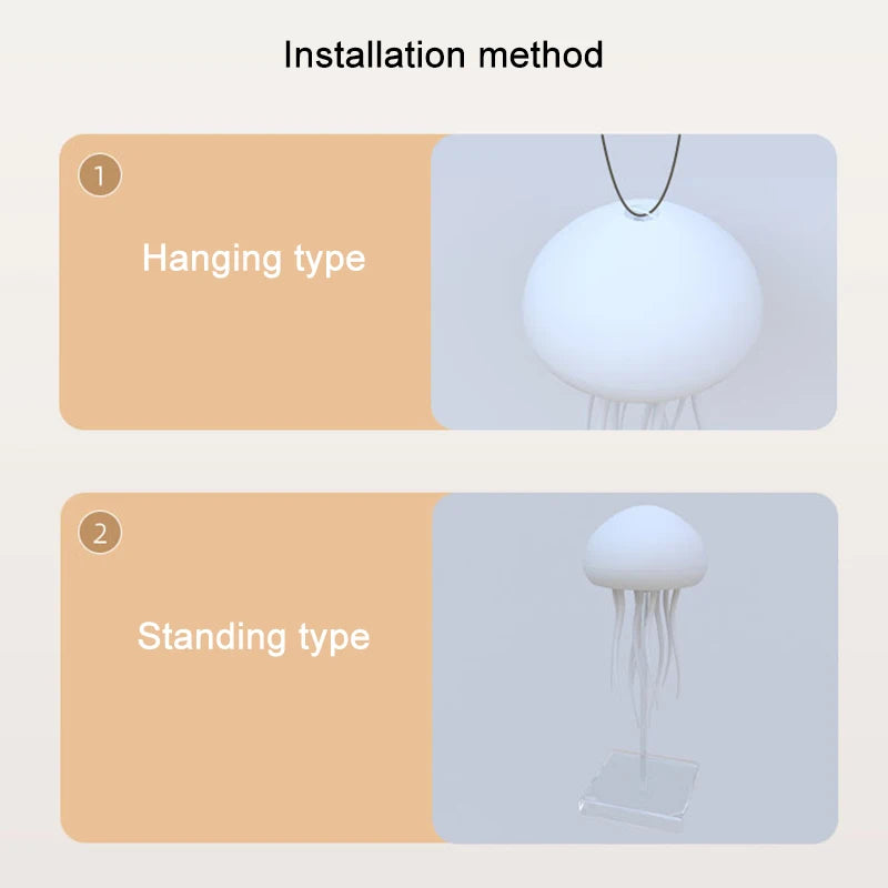 Jellyfish Lamp Voice Control Dancing RGB Gradient Jellyfish Bedside Lamp Rechargeable Table Lamp Touch Sensor Christmas Gift New