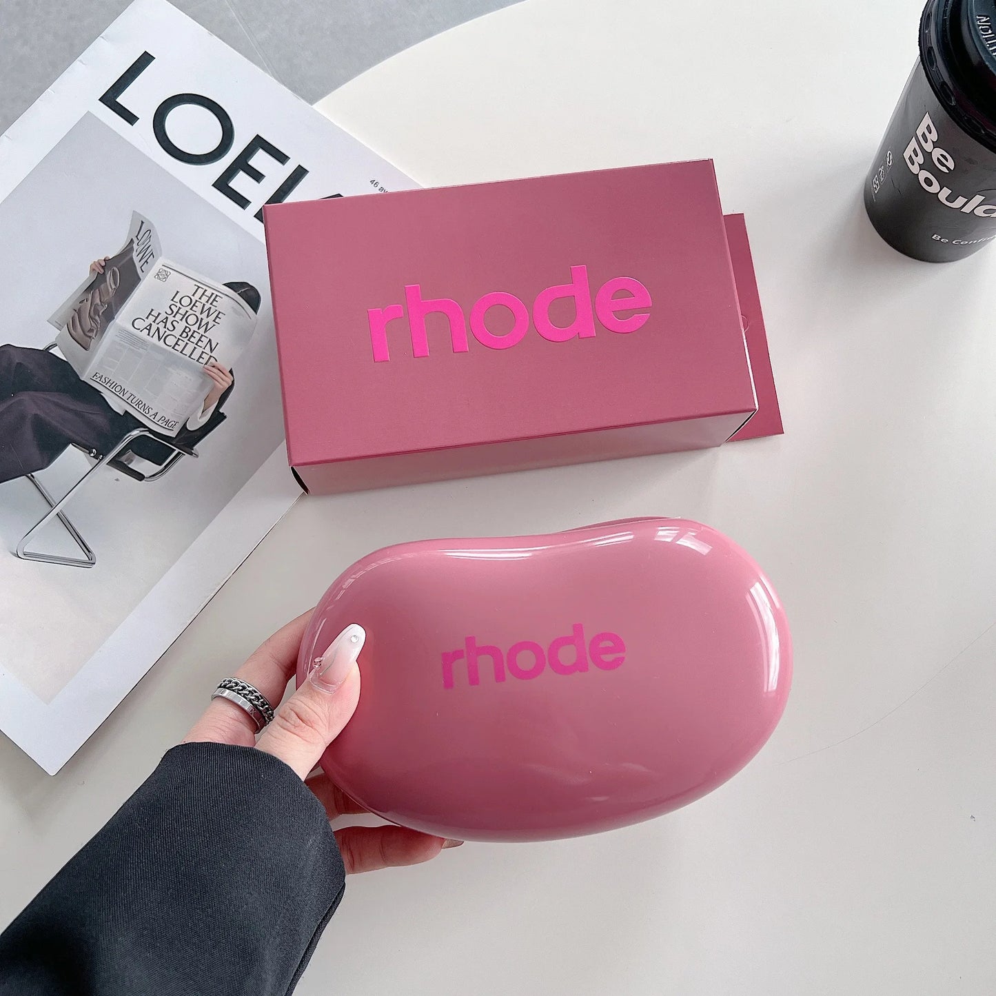 Sac de portable en silicone avec miroir, rouge à lèvres, blush, hydratant, brillant à lèvres