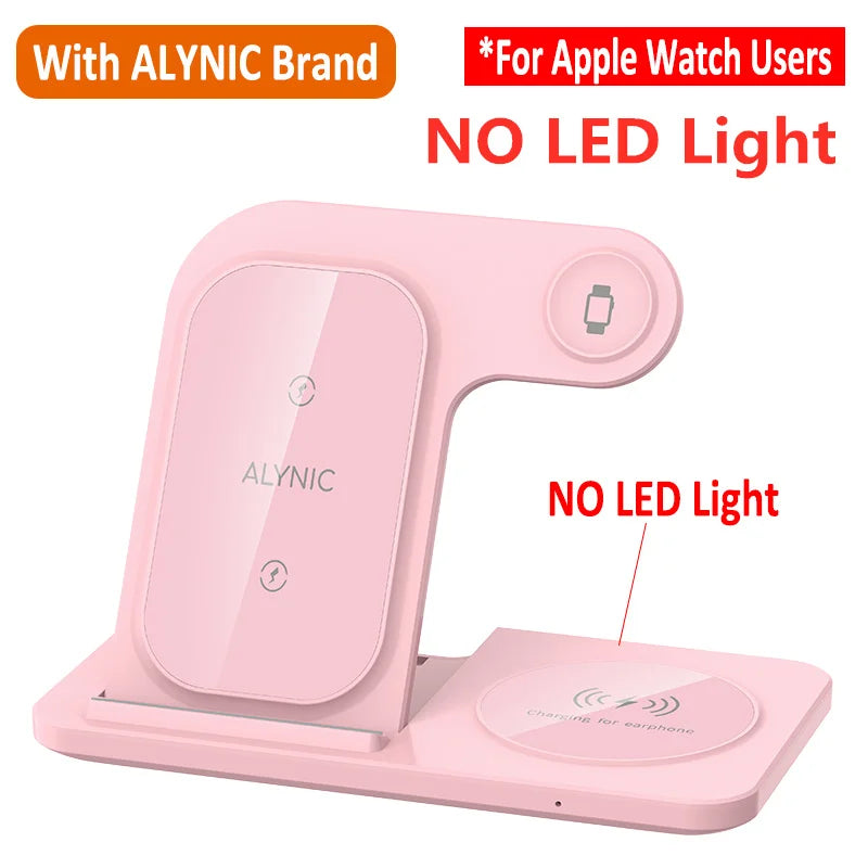 Support de chargeur sans fil pliable 3 en 1 pour iPhone 15 14 13 12 Pro Max Mini iWatch AirPods 3/2 Support de station de charge rapide