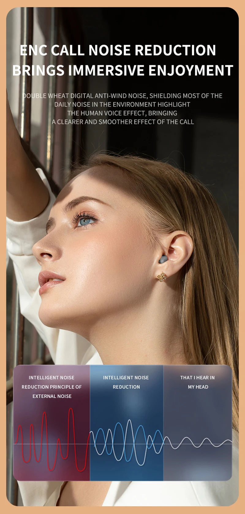 Xiaomi Mini sans fil Bluetooth 5.3 Casque Petits écouteurs Sommeil Travail Musique Sports Invisible HD HIFI Basse Qualité sonore Écouteurs