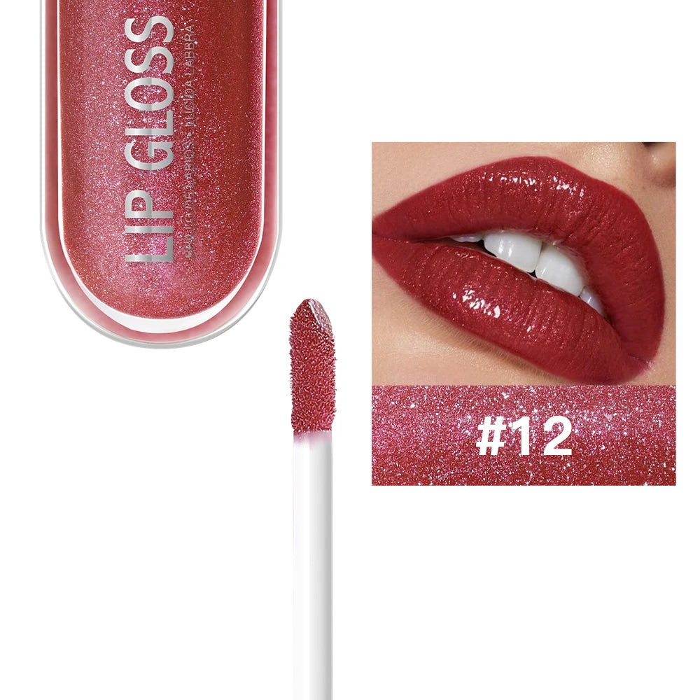 USHAS – Gloss à Lèvres Pailleté 12 Couleurs-Effet Diamant & Longue Tenue