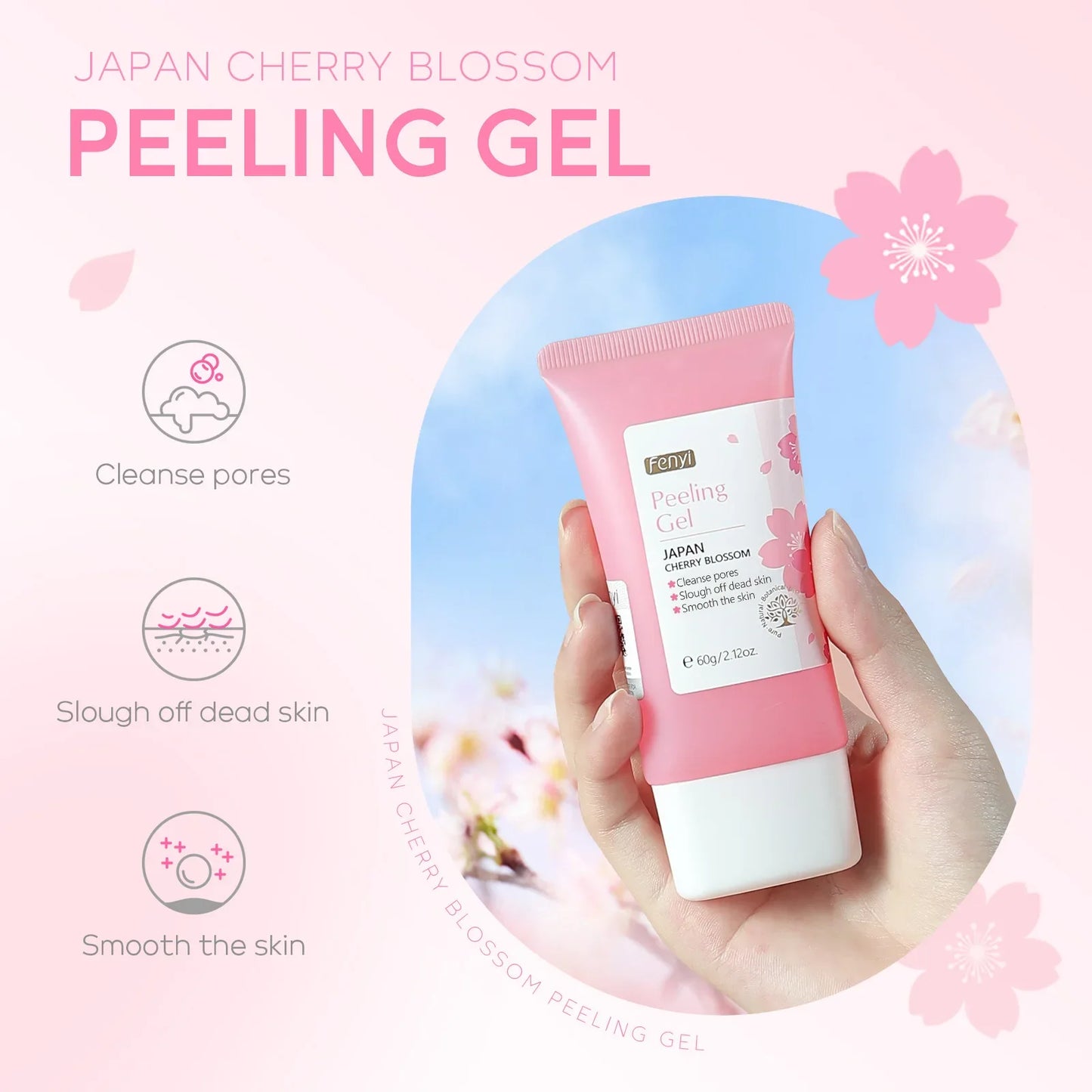 Gel exfoliant nettoyant en profondeur pour le visage LAIKOU, hydratant 60 g