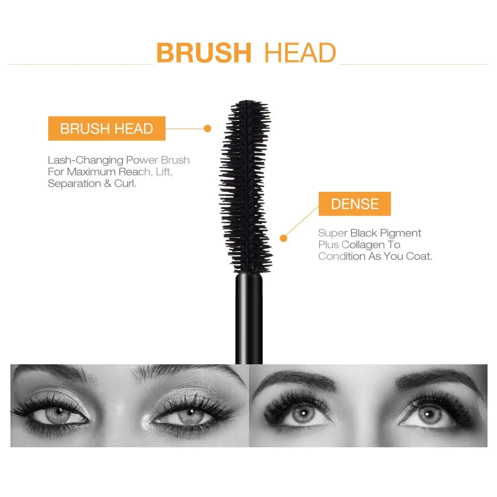 Mascara 3D Allongant Noir – Extension de Cils Effet Volume, Longueur et Définition