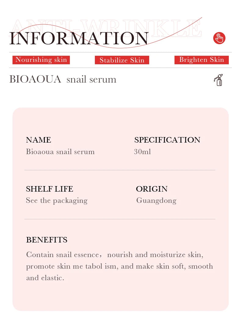 BIOAQUA – Sérum Visage Concentré à la Vitamine C, Rétinol & Acide Hyaluronique, Essence Anti-Âge Éclaircissante.