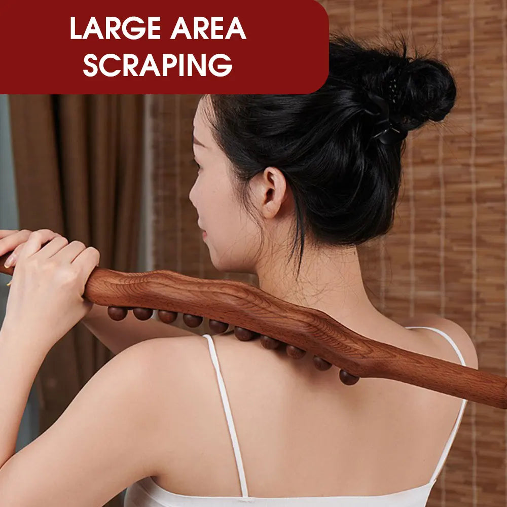 Gua Sha Massage Stick Back Dragage Méridiens Grattage Acupression 8/20 Perles Muscle carbonisé Rouleau de massage corporel relaxant