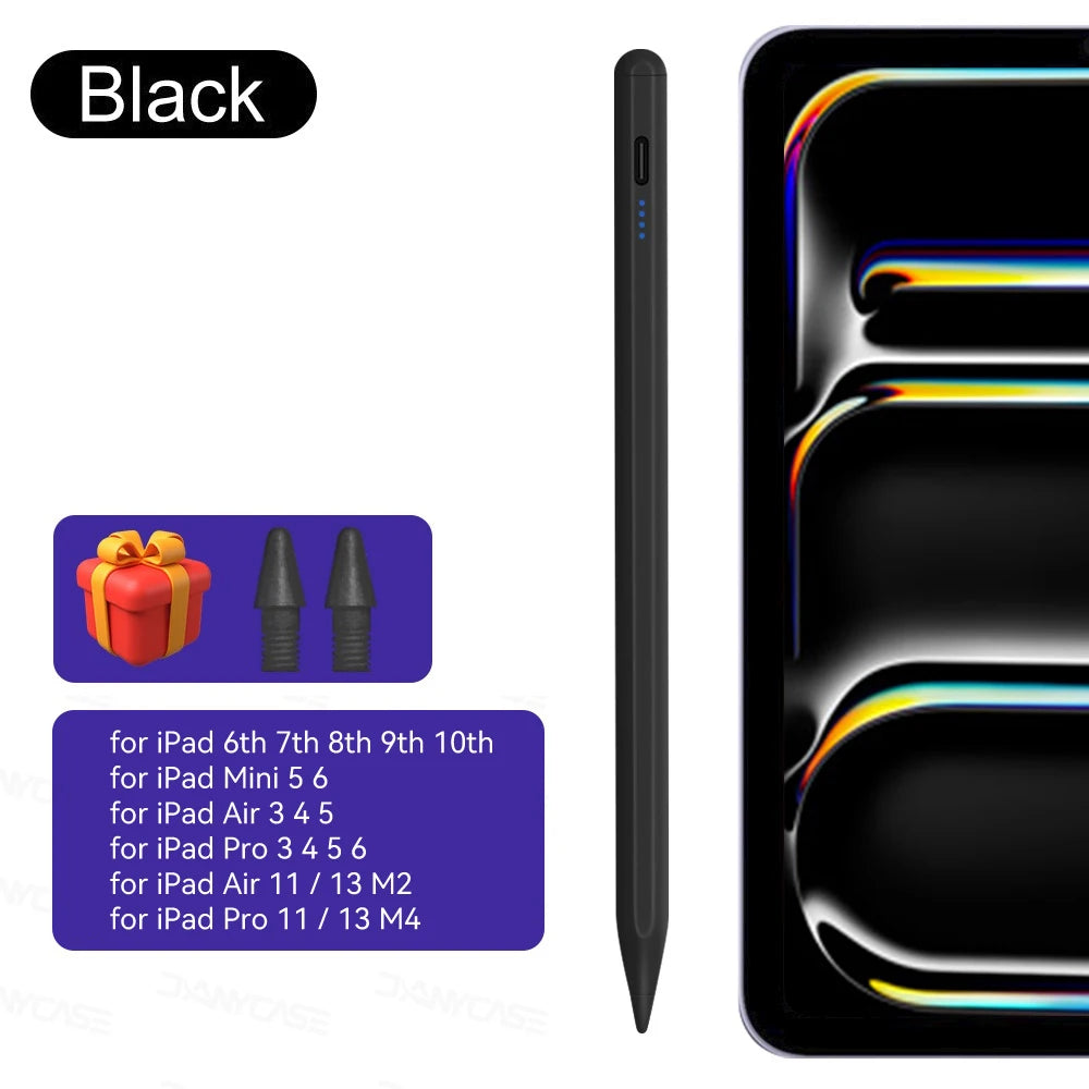 Pour iPad Pencil 10e génération Air 6 M2 Pro M4 Stylus avec inclinaison de la paume, pour iPad Pro 11 12.9 Air 4/5 7/8/9 mini 56 7 Tablette