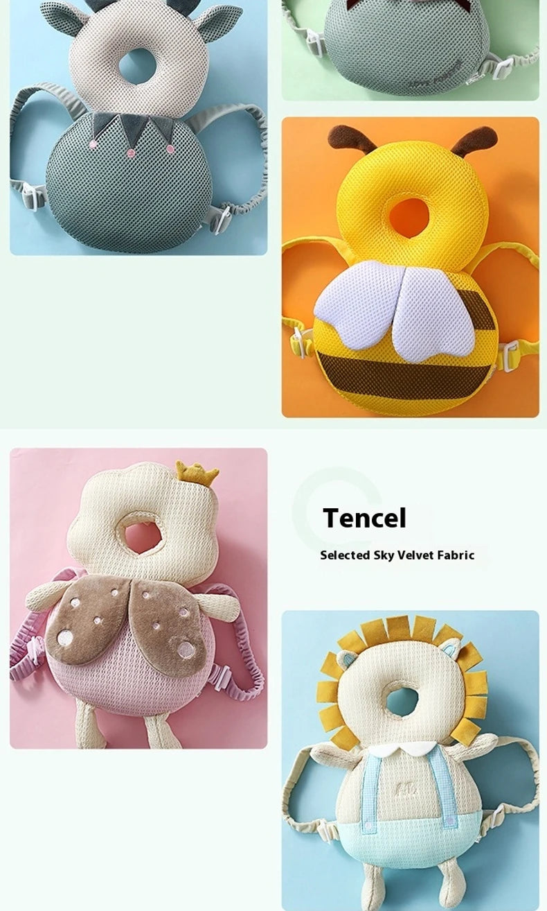 Baby Walkers Coussin de protection de la tête Animaux Coussin en peluche Sangles réglables Coussin de protection pour bébé.