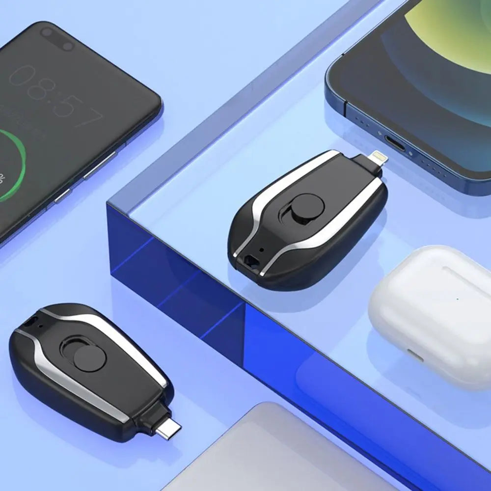 Chargeur de porte-clés portable | Mini batterie ultra-compacte de type 1500 mAh C | Banque d'alimentation de secours de charge rapide pour les appareils Iphone