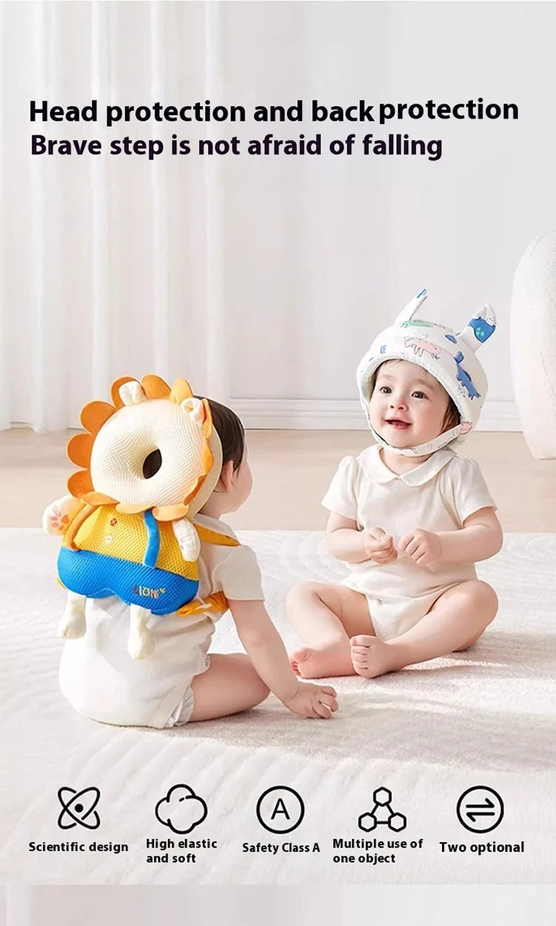 Baby Walkers Coussin de protection de la tête Animaux Coussin en peluche Sangles réglables Coussin de protection pour bébé.