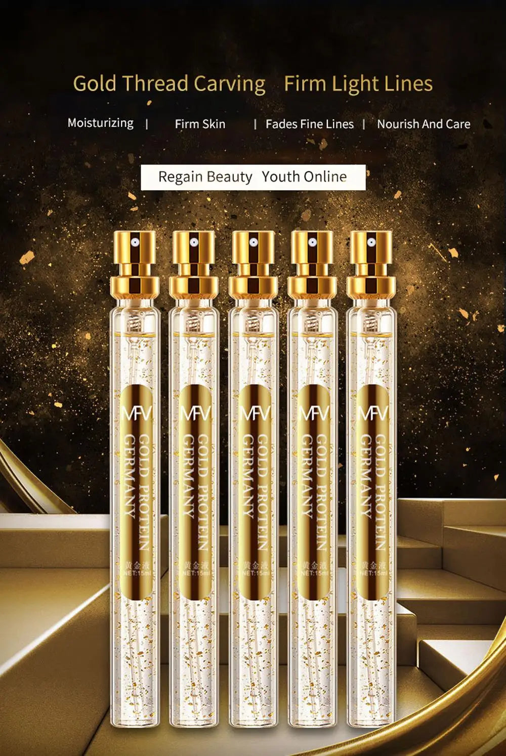 Fils solubles pour le lifting du visage, collagène, essence faciale et raffermissement de la peau