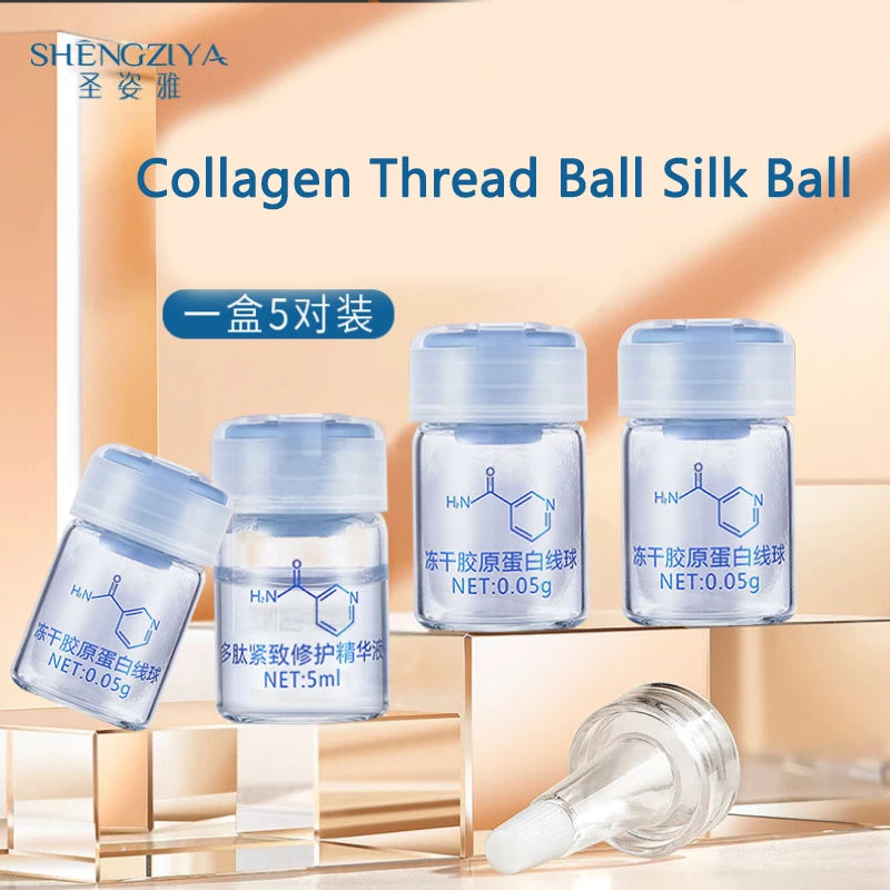 Sérum coréen pour le visage à base de protéines de soie hydrolysées et de collagène.