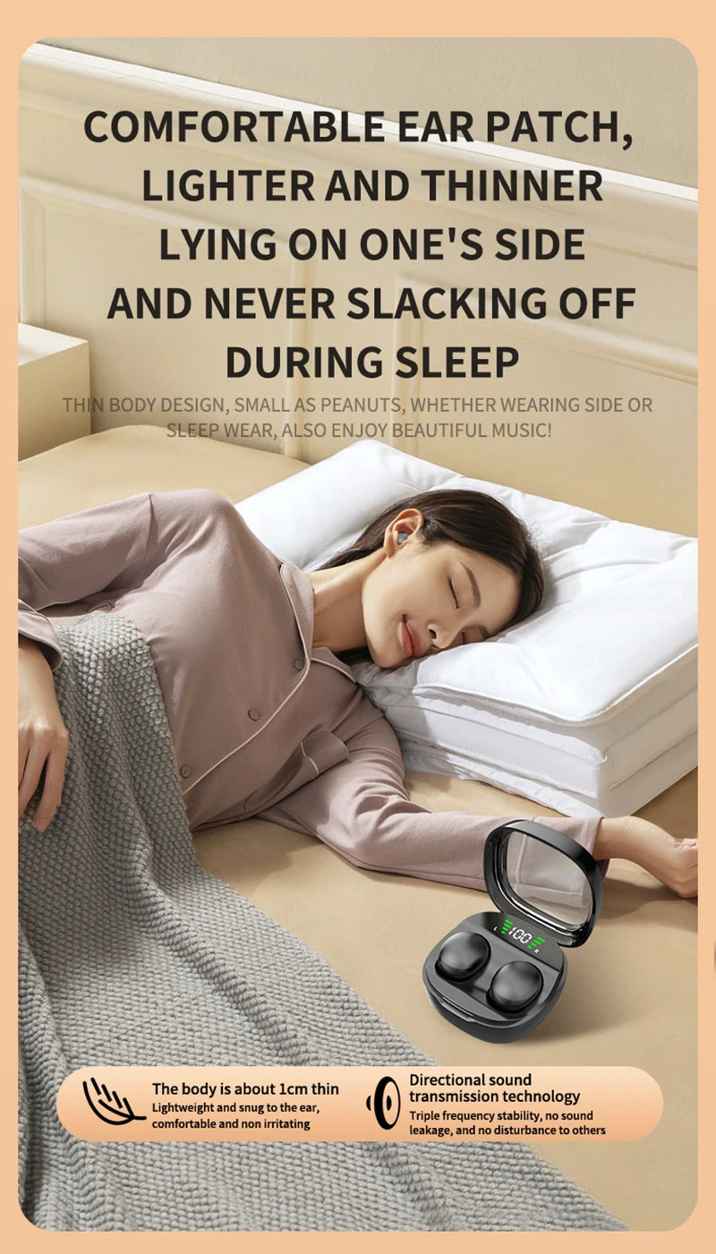 Xiaomi Mini sans fil Bluetooth 5.3 Casque Petits écouteurs Sommeil Travail Musique Sports Invisible HD HIFI Basse Qualité sonore Écouteurs