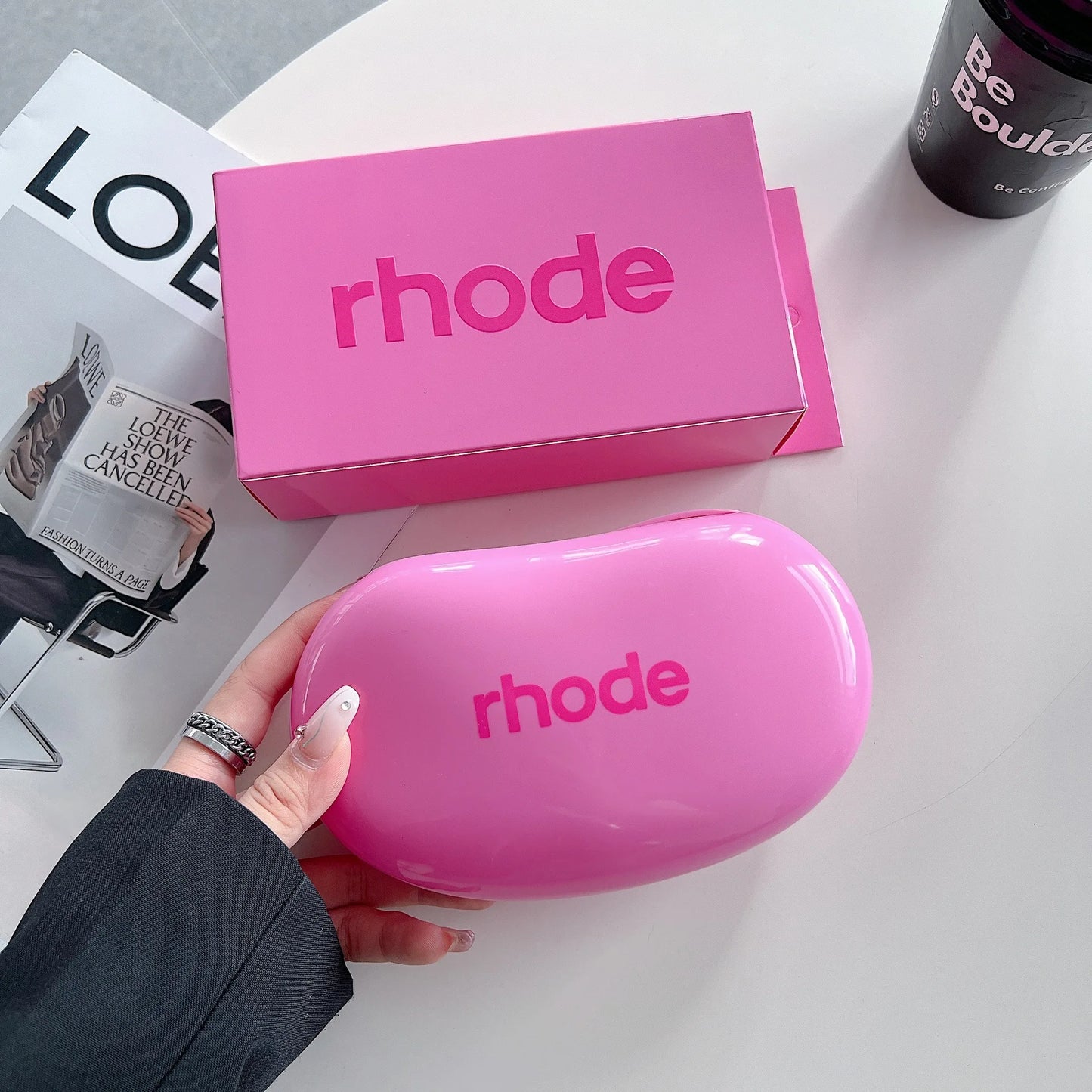 Sac de portable en silicone avec miroir, rouge à lèvres, blush, hydratant, brillant à lèvres