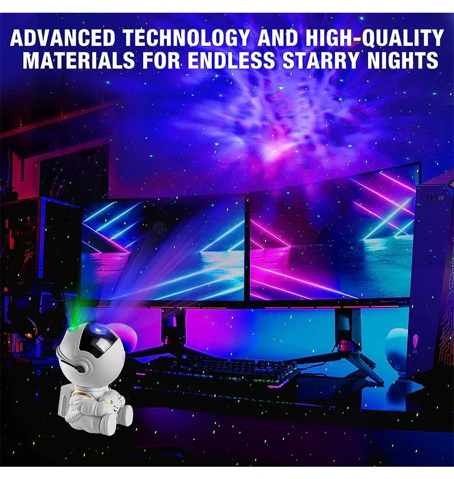 Projecteur d'étoiles Galaxy Night Light Astronaute Space Projector Starry Nebula Ceiling LED Lamp for Bedroom Home Decorative kids gift