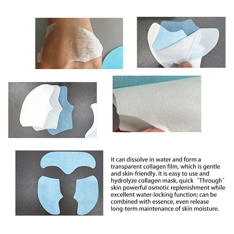 Masque de film protéiné de collagène nano hydrolysé Ensemble de pulvérisation de sérum pour le visage Réparation des rides Remplisseur de visage soluble Ensemble de soins de la peau éclaircissant