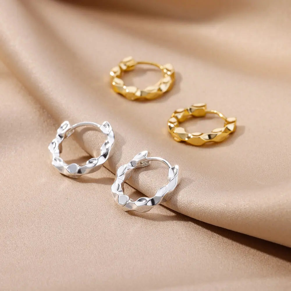 Boucles d'oreilles rondes élégantes pour femmes créoles en acier inoxydable de luxe Vintage Wedding Engagement Aesthetic Jewerly aretes
