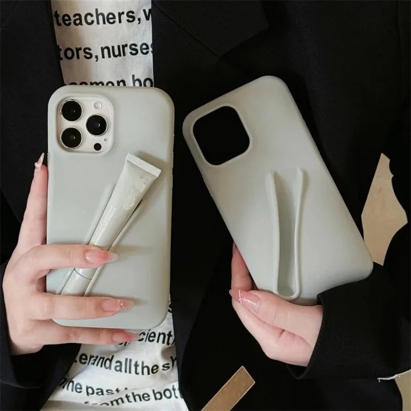 Coque de téléphone en silicone souple avec rouge à lèvres pour iPhone 16, 15, 14 Pro Max, X, XS, XR, 13, 12, Mini, 11, 6, 7, 8 Plus