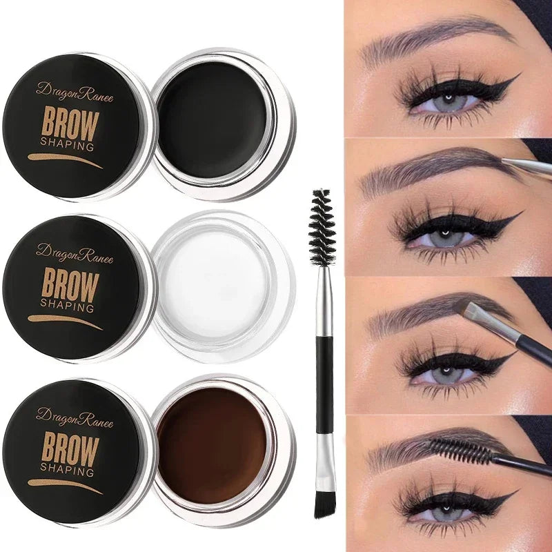 Crème pour sourcils noir brun mat 3D Teinte naturelle.