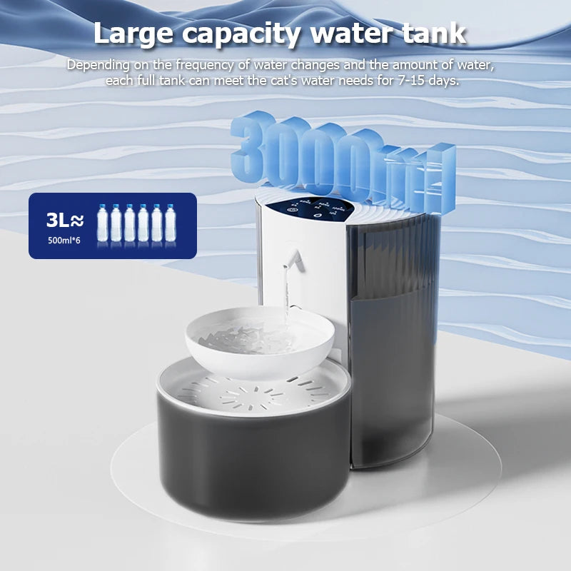 Distributeur d'eau intelligent pour animaux de compagnie, fontaine d'eau sans fil pour chat, distributeur d'eau pour chien, chargeur d'eau automatique rechargeable