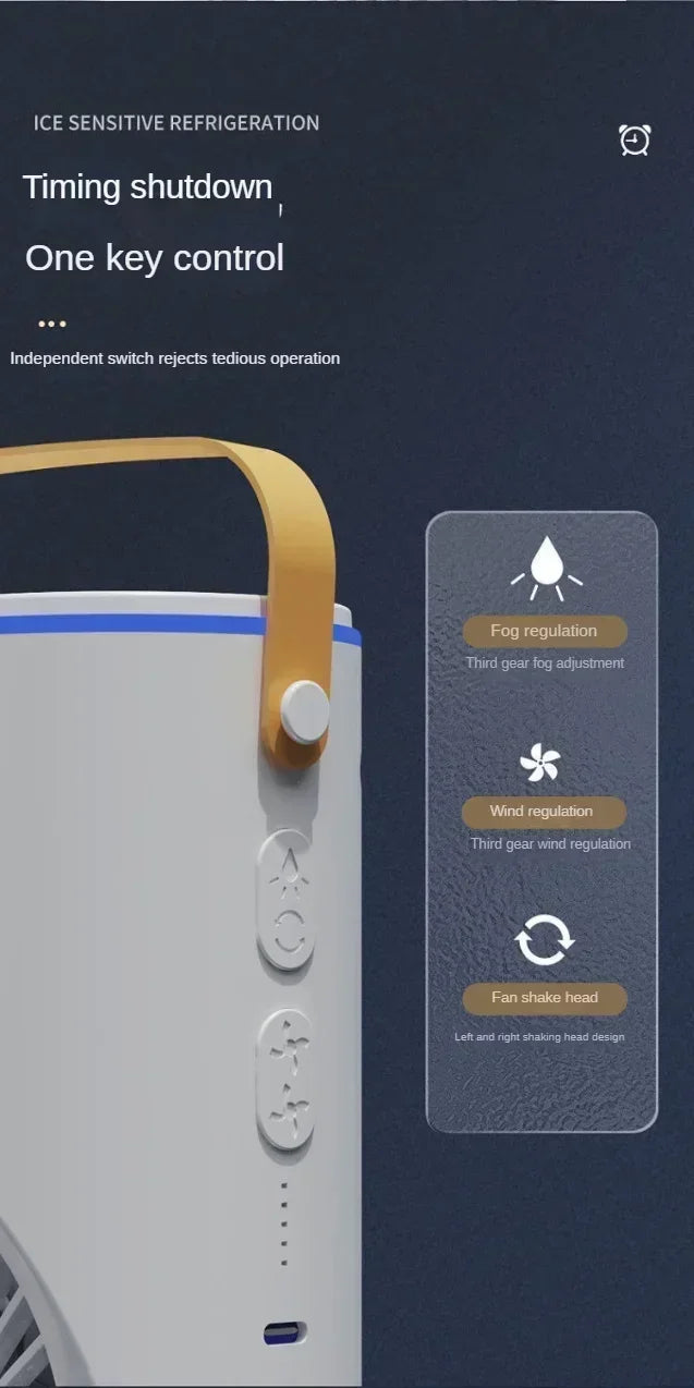 Nouveau ventilateur de climatisation par pulvérisation, portable, électrique avec lumière
