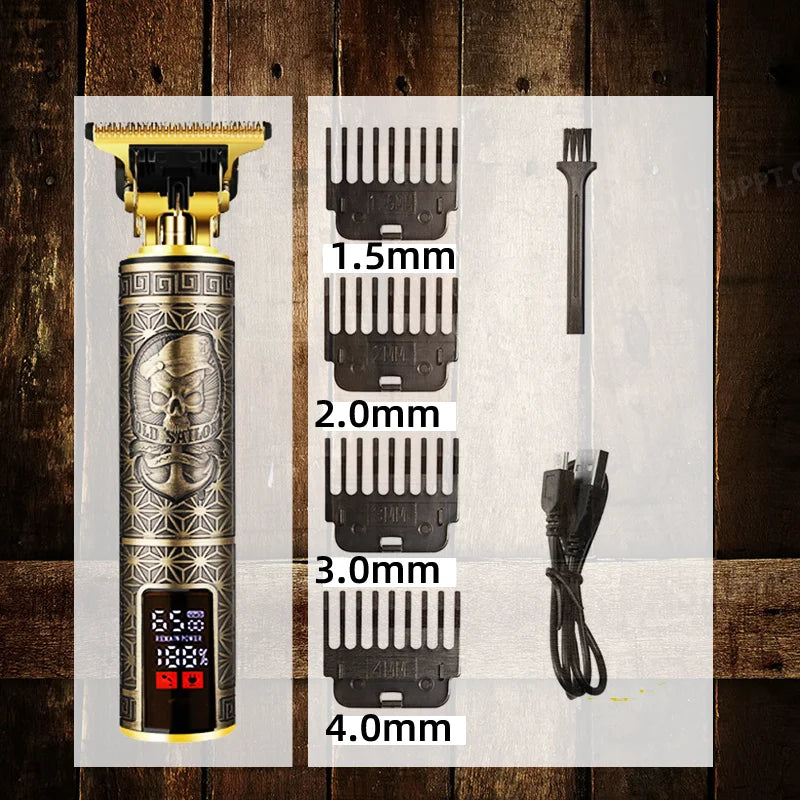 Rasoir Électrique Professionnel 3-en-1 pour Hommes Tondeuse à barbe • Rasoir cheveux & contours • Style barber haute précision