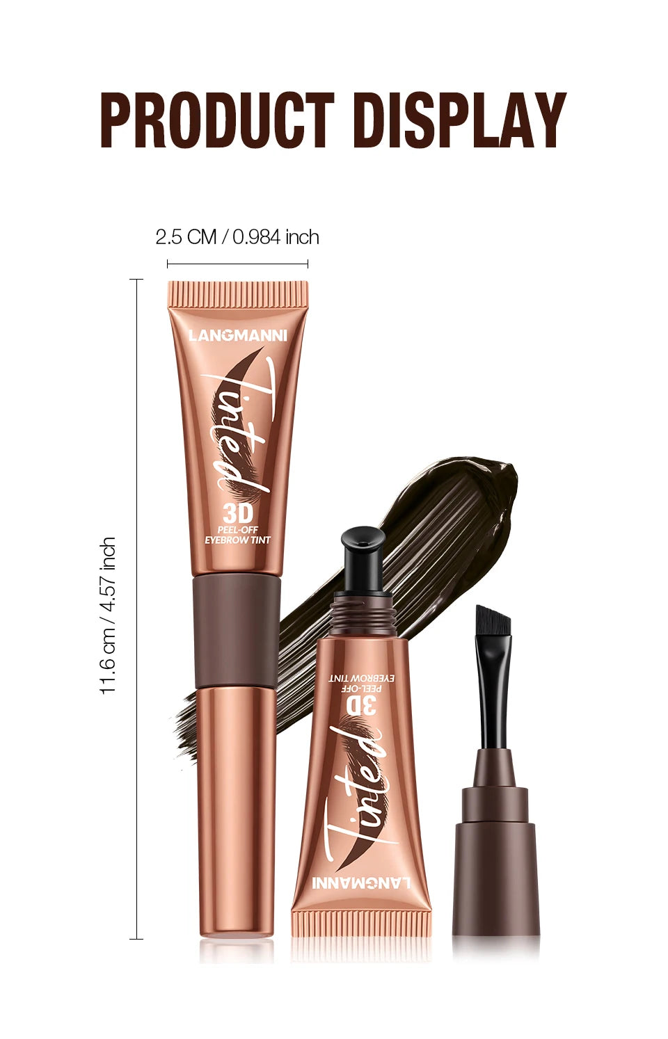 Gel de teinture pour sourcils 3 couleurs, imperméable, longue tenue, naturel, amovible, sans bavures, tatouage, maquillage.