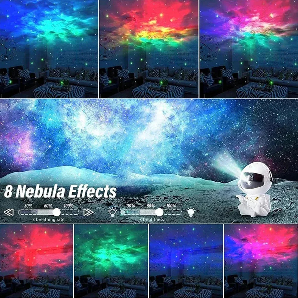 Projecteur d'étoiles Galaxy Night Light Astronaute Space Projector Starry Nebula Ceiling LED Lamp for Bedroom Home Decorative kids gift
