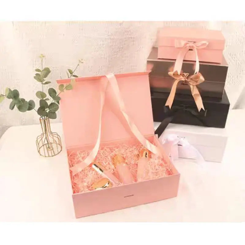 Coffret cadeau magnétique de luxe, coffret cadeau pliable, couvercle rabattable, coffret cadeau de Saint-Valentin