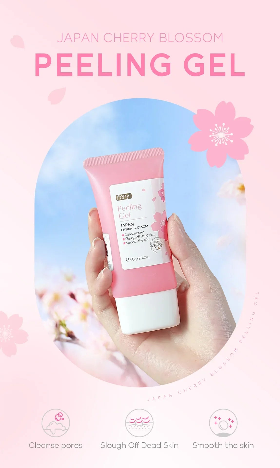 Gel exfoliant nettoyant en profondeur pour le visage LAIKOU, hydratant 60 g