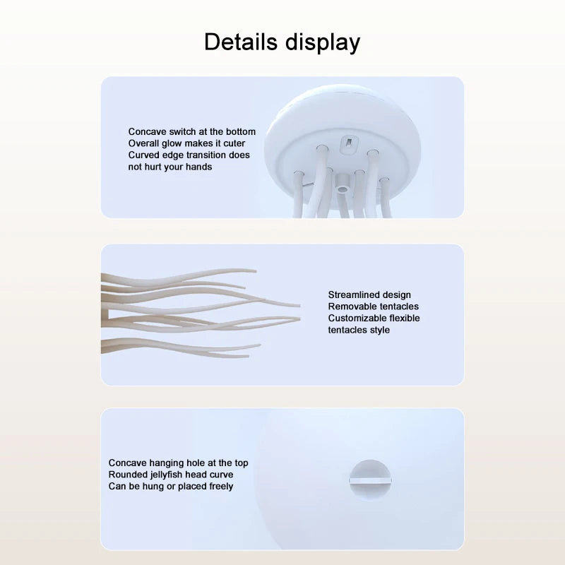 Jellyfish Lamp Voice Control Dancing RGB Gradient Jellyfish Bedside Lamp Rechargeable Table Lamp Touch Sensor Christmas Gift New