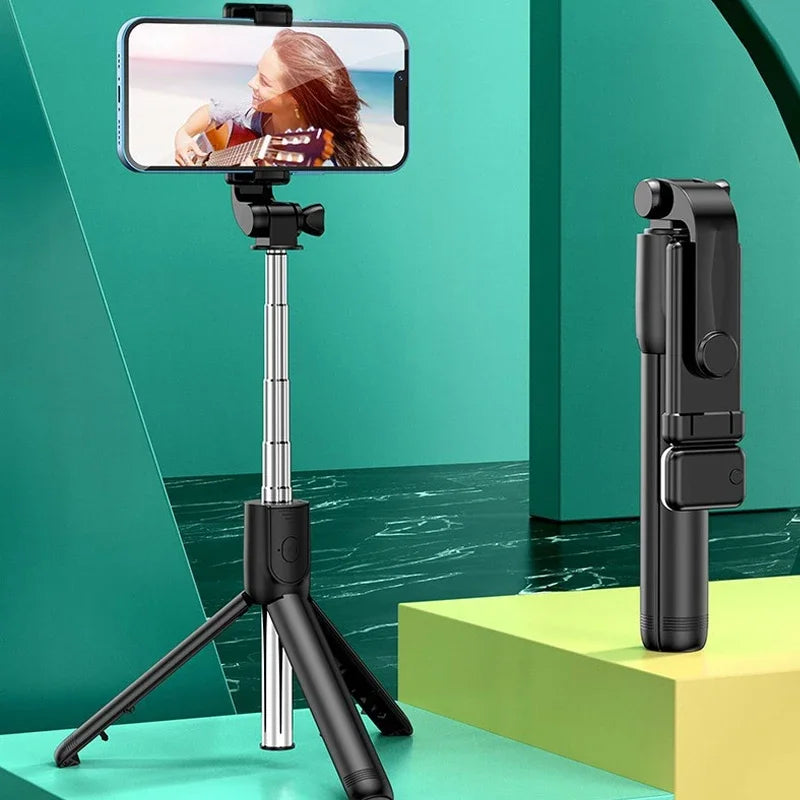 Trépied extensible Selfie Stick Trépied téléphonique avec selfies de groupe/diffusion en direct/enregistrement vidéo compatible avec tous les téléphones portables