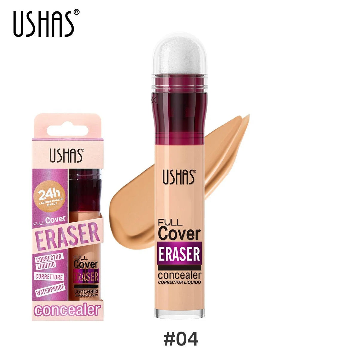 USHAS 12 couleurs tête d'éponge rotative fond de teint liquide anti-correcteur longue durée liquide n'enlève pas le maquillage correcteur imperméable