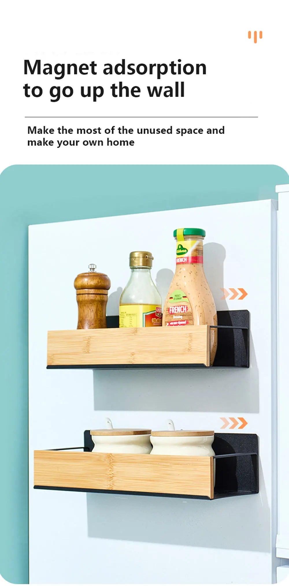 Étagère à Épices Magnétique pour Réfrigérateur – Rangement Latéral Sans Perçage | Organisateur.