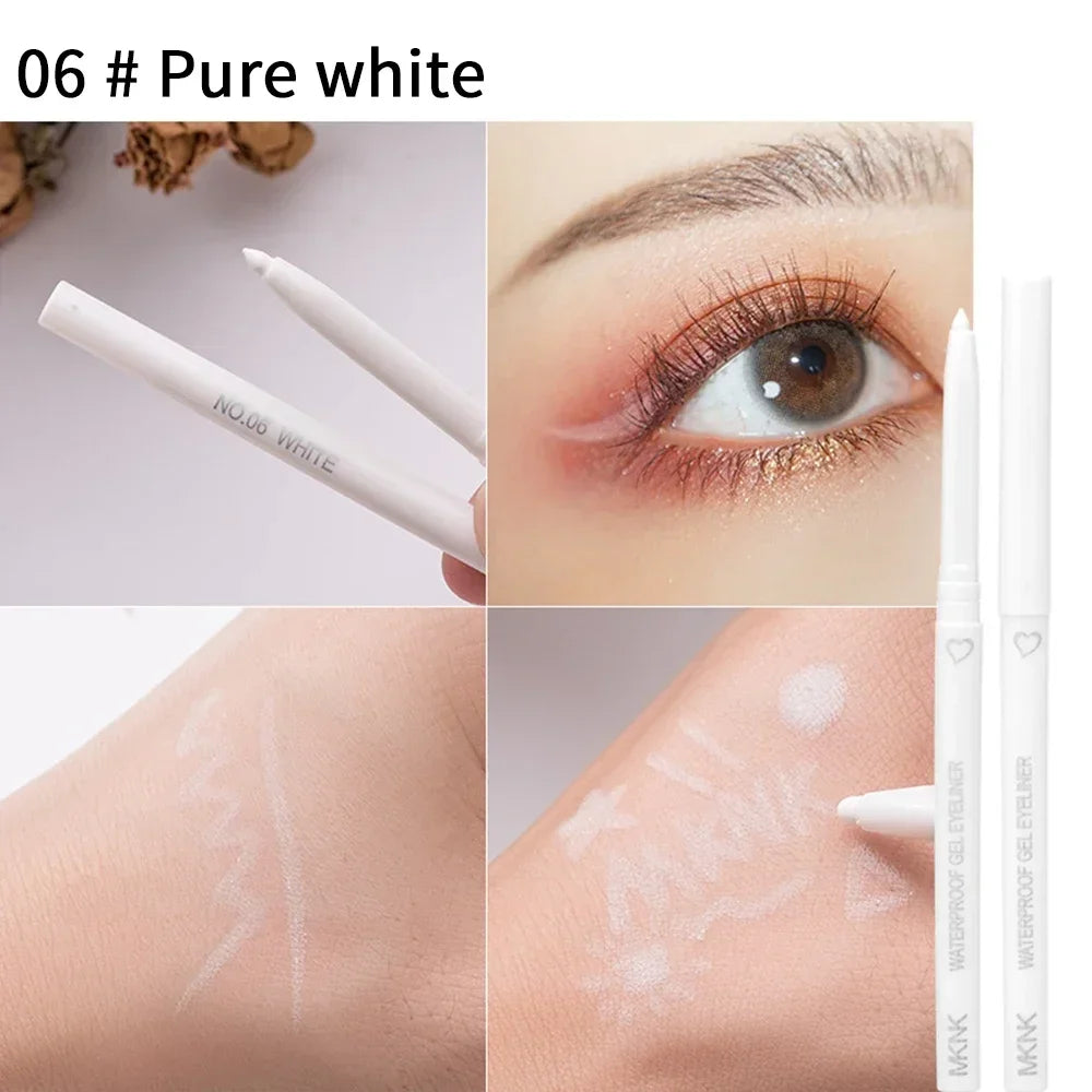 Stylo Eyeliner Imperméable Blanc Noir Marron Crayon À Séchage Rapide Longue durée.