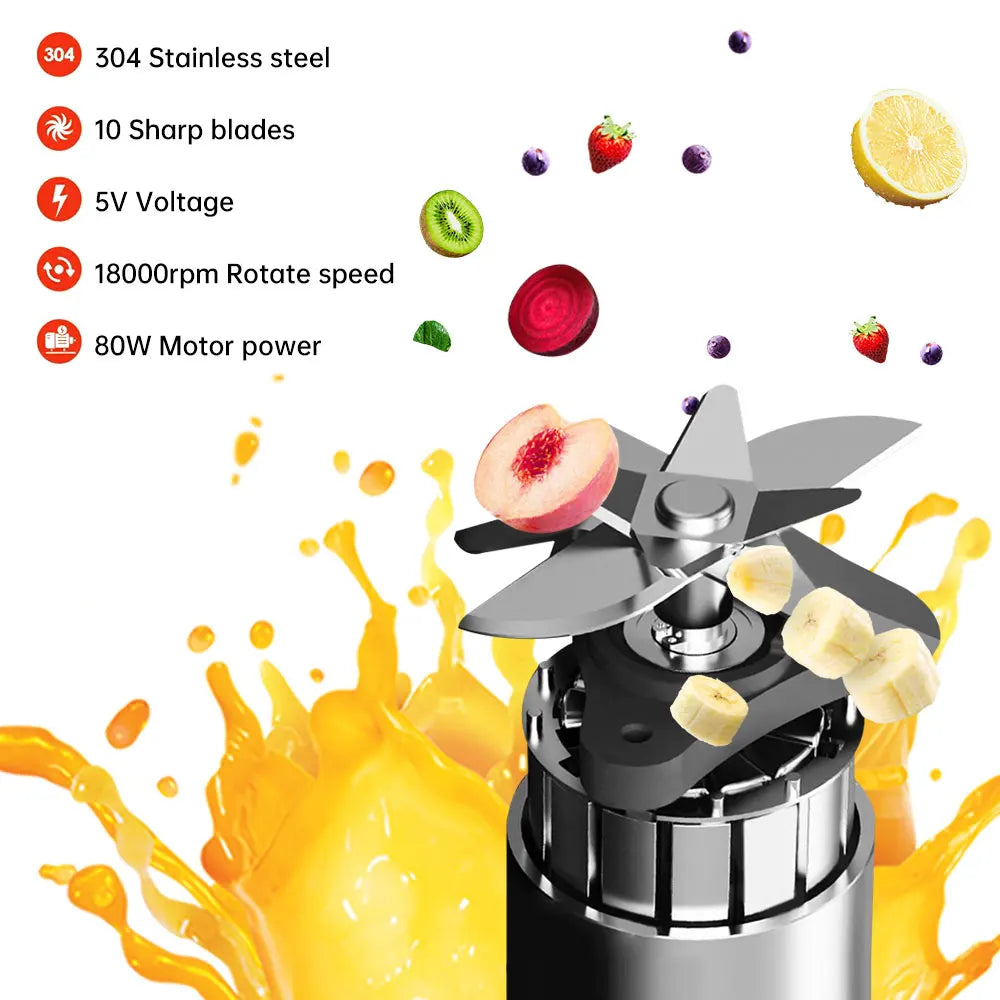 cette tasse rechargeable de 350ml vous permet de créer des boissons saines et délicieuses en quelques secondes. Idéal pour les voyages et les pique-niques
