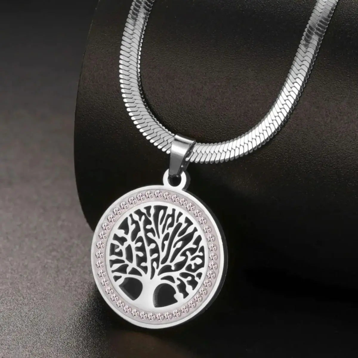 Collier LIKGREAT Arbre de Vie Celtique – Acier Inoxydable & Zircon, Style Vintage Unisexe