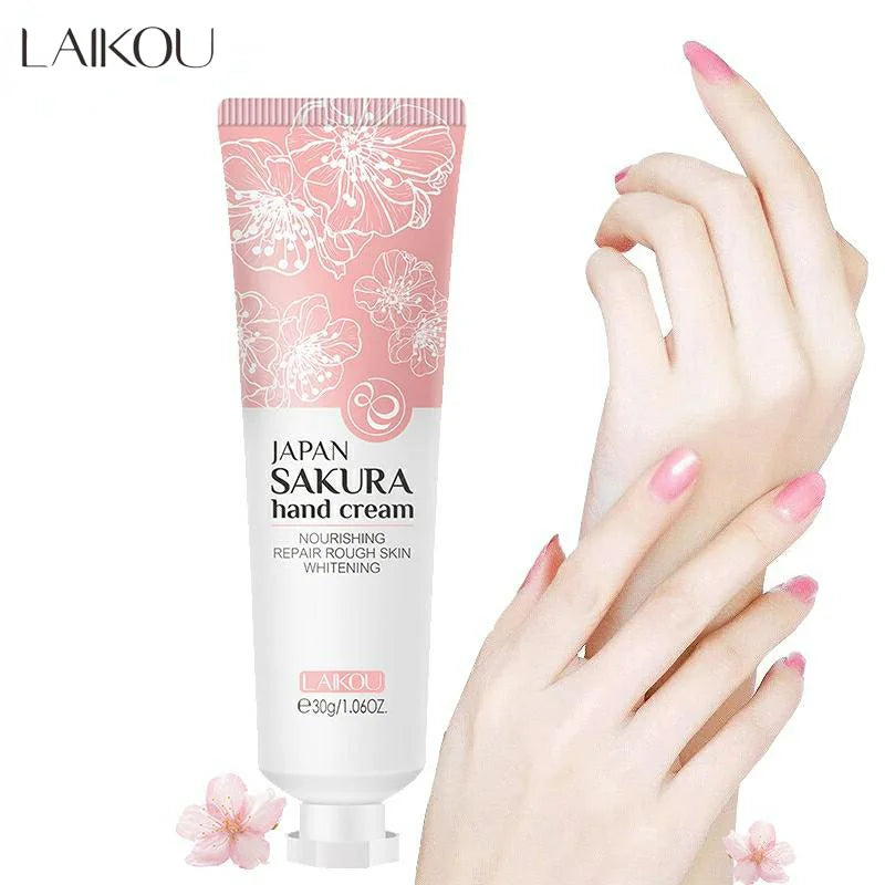 LAIKOU Sakura Crème pour les mains Blanchiment Élimination des rides Anti-fissure Hydratant Fade Lignes fines Corée Soins de la peau Santé Beauté 30g