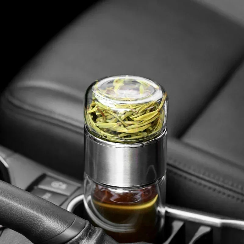 430ml Glass Tea Infuser Bottle Tea Flood Cup.