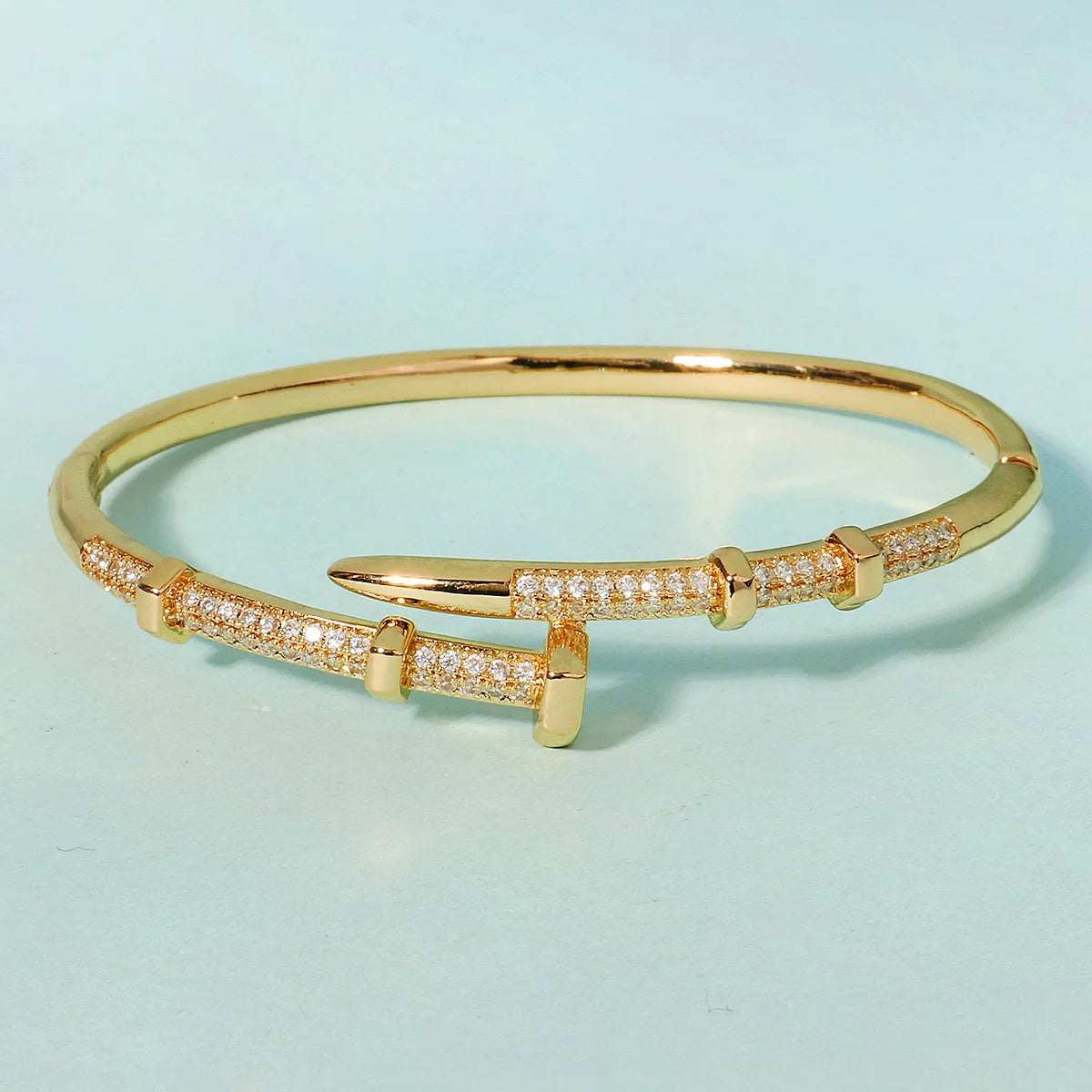 Bracelet Classique en Acier Inoxydable – Zircon Scintillant pour Femme