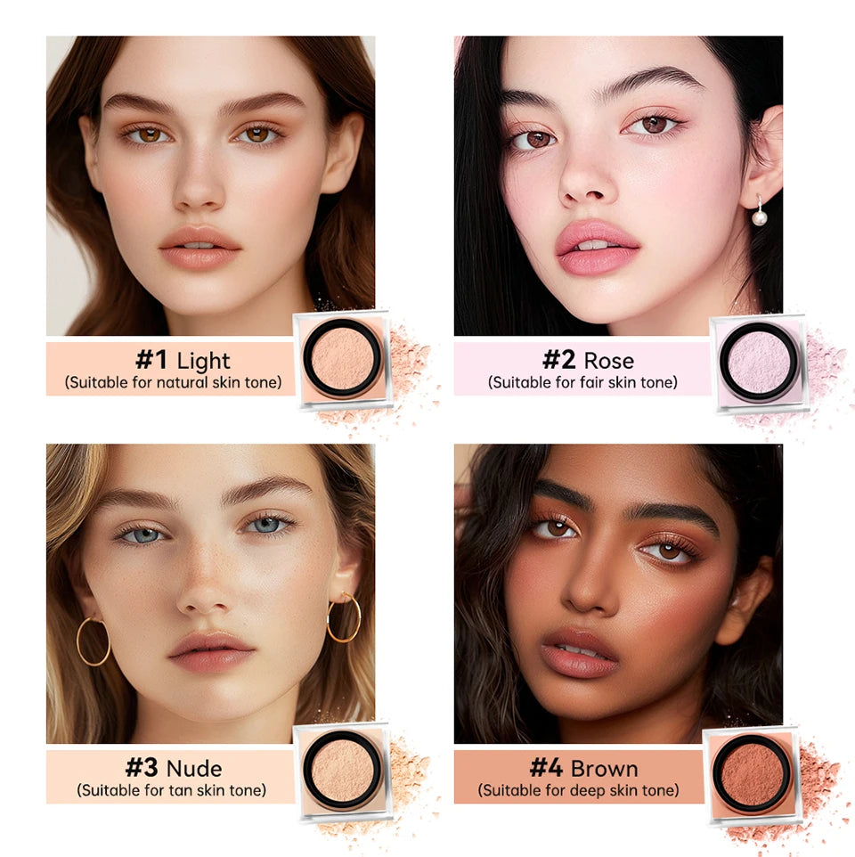 poudre de fixation en Contrôle de longue durée Visage naturel mat Imperméable BrighTening Poudre en vrac Maquillage Cosmétiques