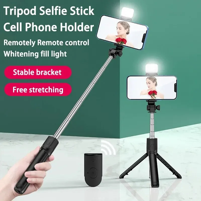Trépied extensible Selfie Stick Trépied téléphonique avec selfies de groupe/diffusion en direct/enregistrement vidéo compatible avec tous les téléphones portables