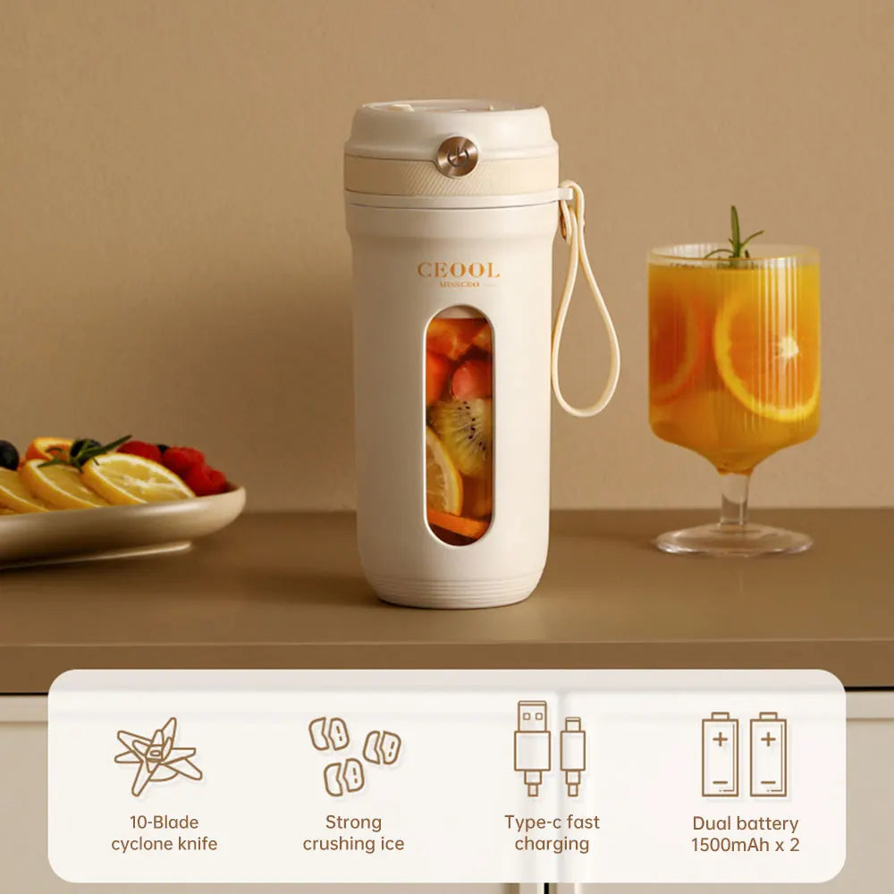 cette tasse rechargeable de 350ml vous permet de créer des boissons saines et délicieuses en quelques secondes. Idéal pour les voyages et les pique-niques