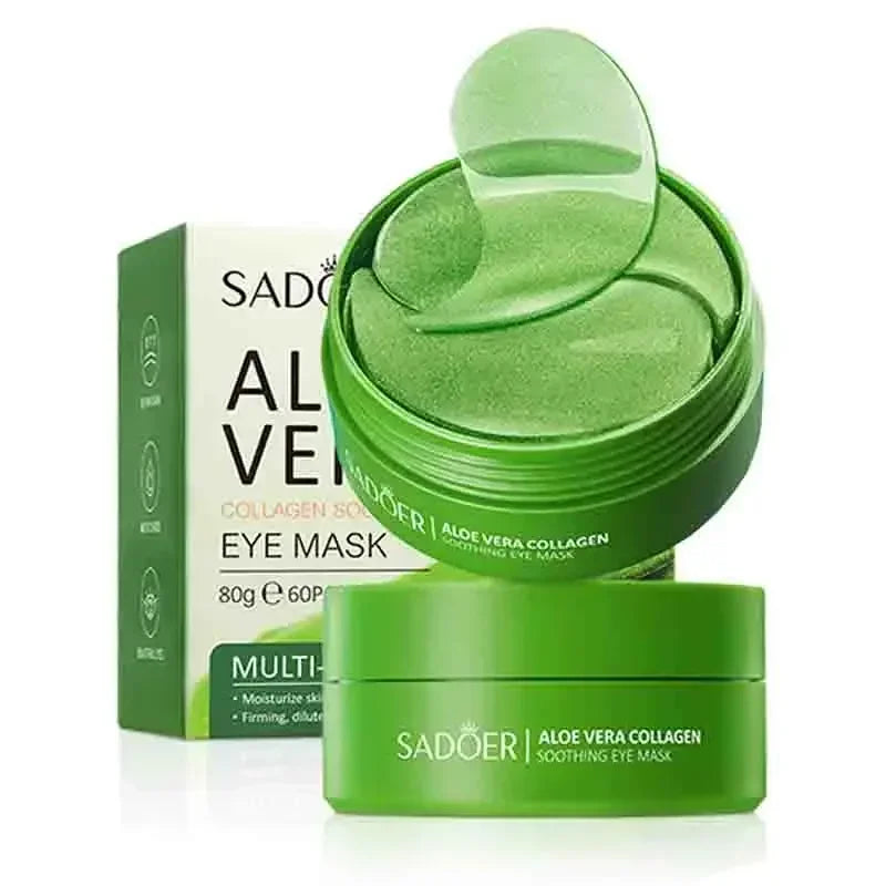 60pcs Aloe Vera Collagène Masque pour les yeux Anti-cernes Élimination des cernes Sacs pour les yeux Hydratant Rafermir Patchs pour les yeux Produits de soins de la peau des yeux