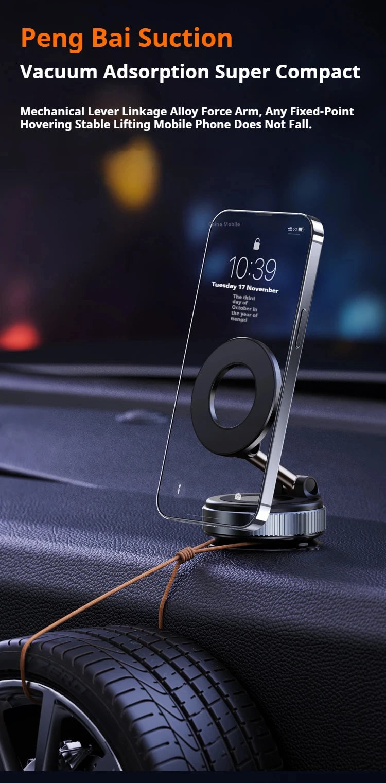 Pour le support de téléphone de voiture Magsafe 360 support. d'adsorption sous vide intelligent Support de pare-brise, magnétique stable
