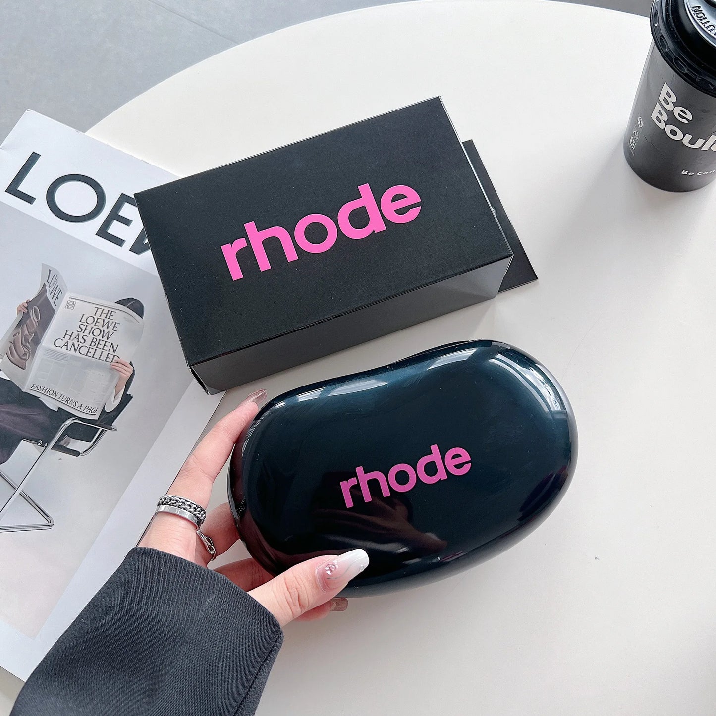 Sac de portable en silicone avec miroir, rouge à lèvres, blush, hydratant, brillant à lèvres