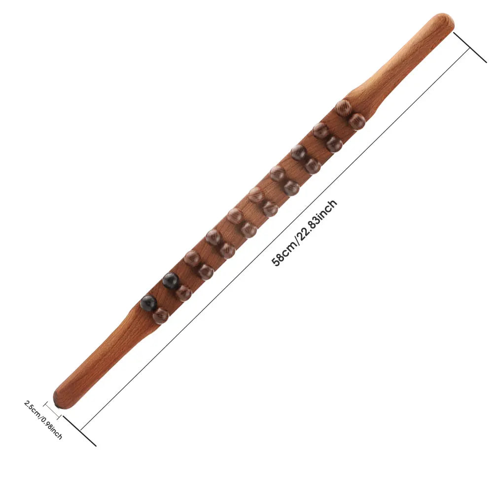 Gua Sha Massage Stick Back Dragage Méridiens Grattage Acupression 8/20 Perles Muscle carbonisé Rouleau de massage corporel relaxant