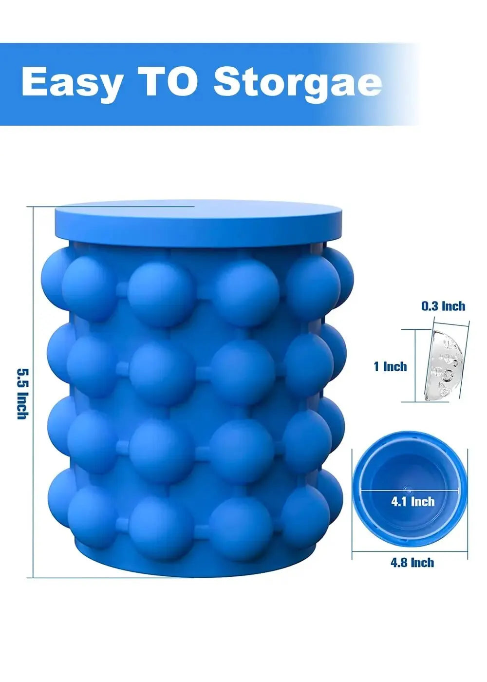 Moule À Glaçons en Silicone (2-En-1) Circulaire Portable.