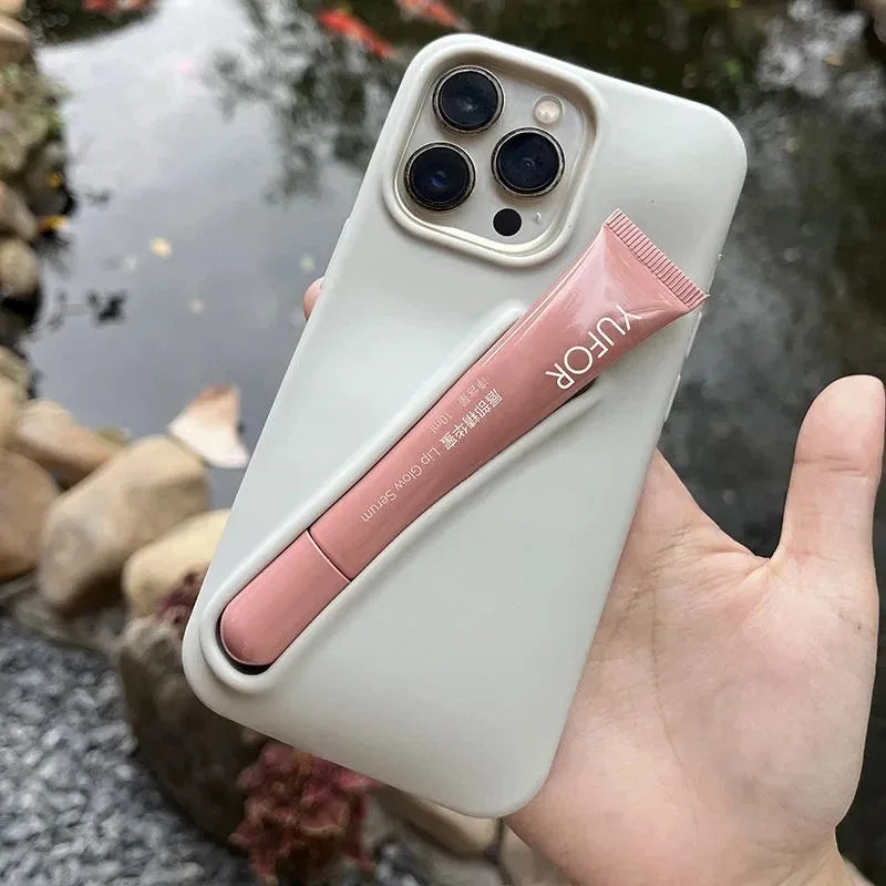 Coque de téléphone en silicone souple avec rouge à lèvres pour iPhone 16, 15, 14 Pro Max, X, XS, XR, 13, 12, Mini, 11, 6, 7, 8 Plus