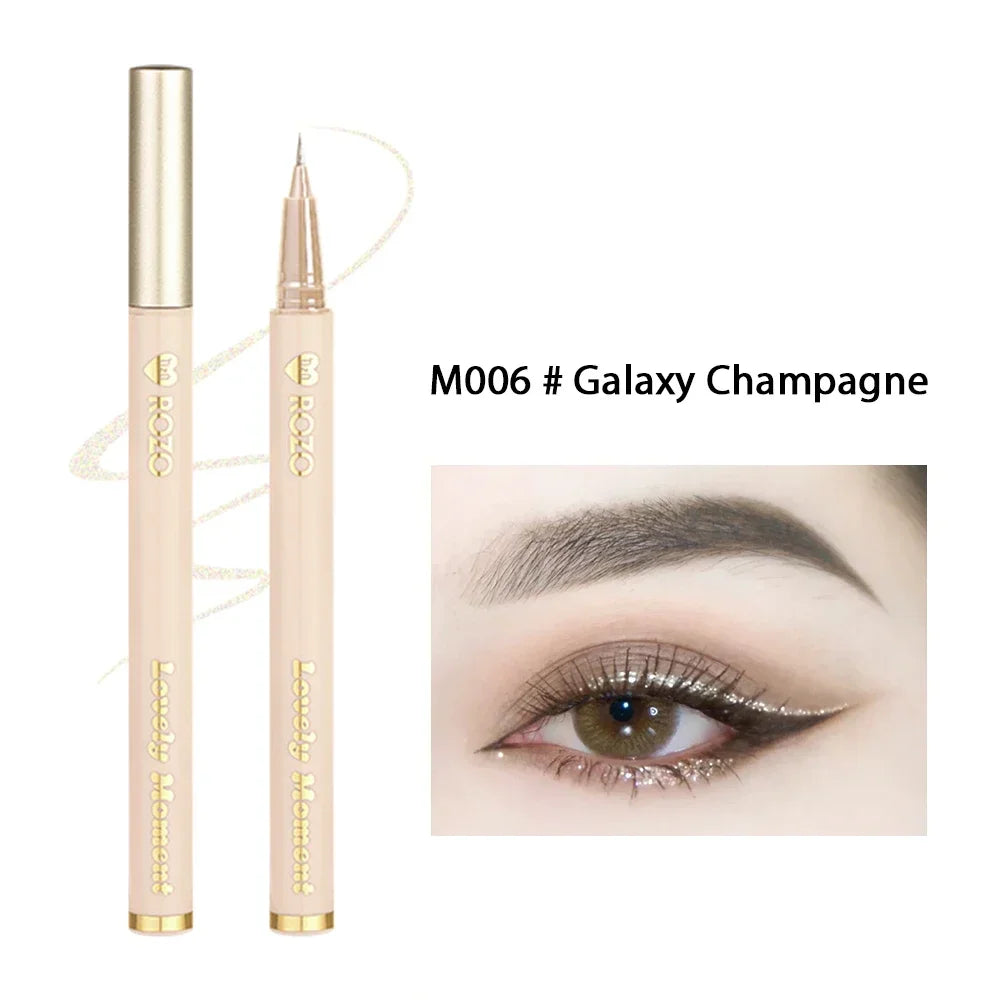 Eyeliner liquide ultra-fin Imperméable Paillettes Matte Black Shiny Eyeliner Lying Silkworm Pen Eye Beauty Party Makeup Tools