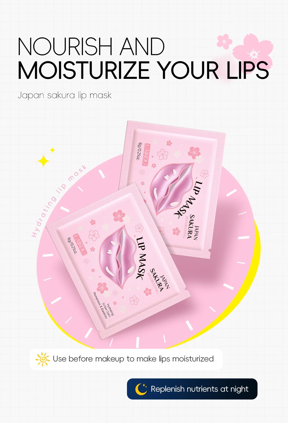 Masque pour les lèvres LAIKOU Sakura 6 g Hydratant